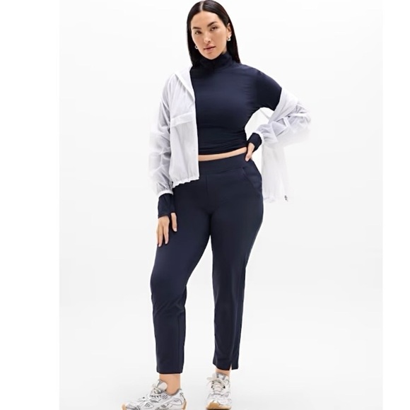 Athleta Pants - Athleta New Brooklyn Ankle Pants Size 16 Navy Blue Mid Rise Pull On